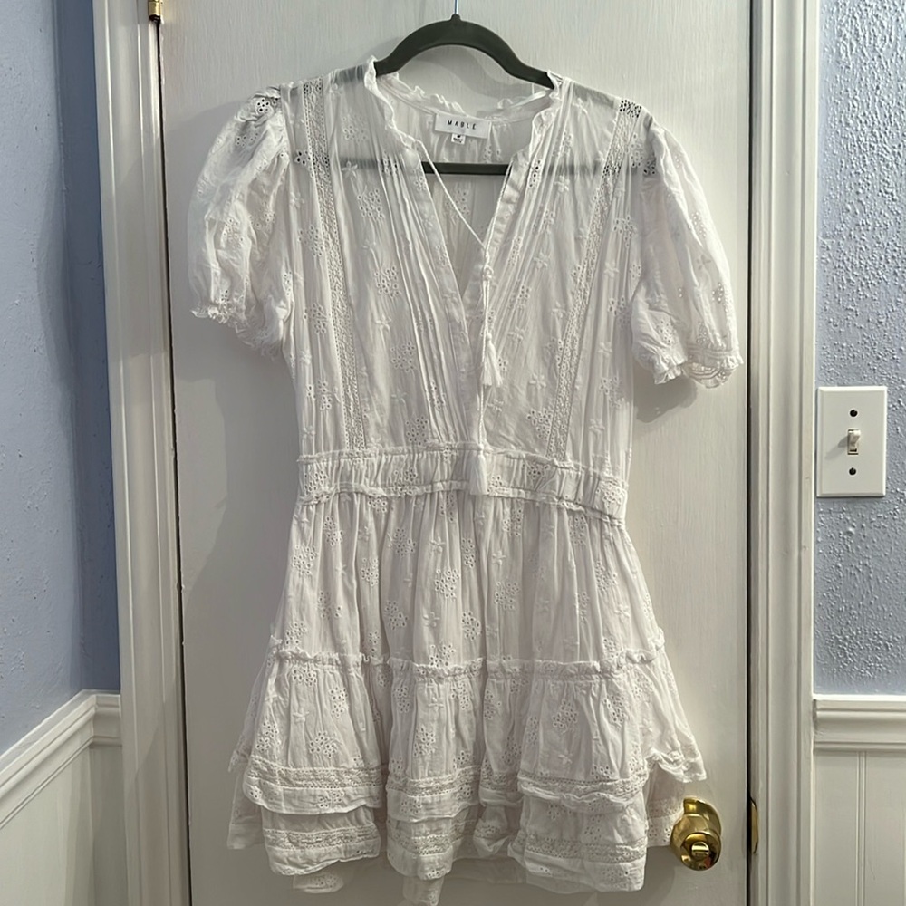 Mable White Eyelet Dress